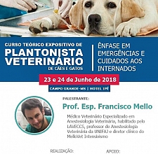 Curso Teórico Expositivo de Plantonista Veterinário de Cães e Gatos. "Com ênfase em Emergências e cuidados aos internados!"